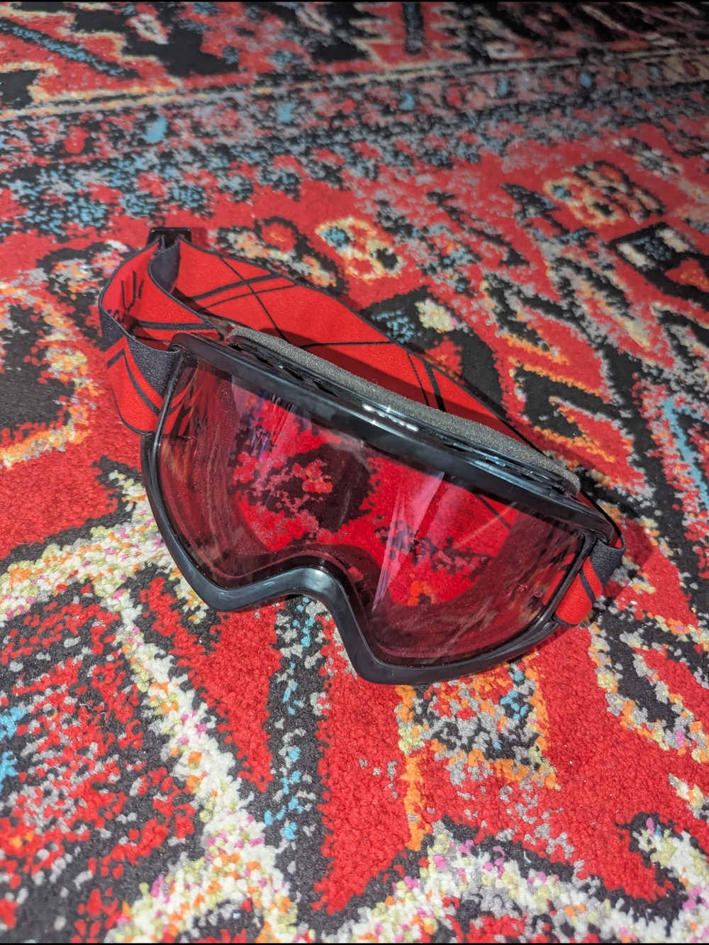 bolle Black Goggles with Red Accents